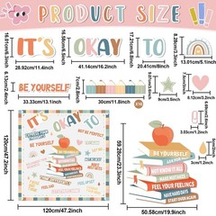 Boho Motivational Bulletin Board Set Welcome Back to School Inspirational Pos…