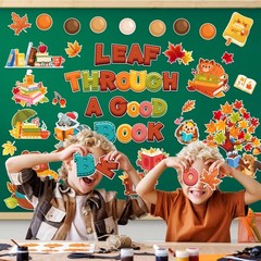 Fall Classroom Decorations Leaf Through A Good Book Bulletin Board Set Autumn