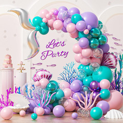 138 Uds. Arco de globos de sirena decoraciones para fiesta de cumpleaños