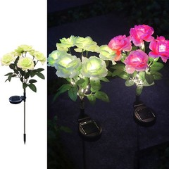 Bright Solar Rose Lights for Garden 7 Head Bundle Ground Inserted Decoration