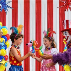 Carnival Circus Theme Party Decorations, Photo Door Banner Ticket Booth Polyeste