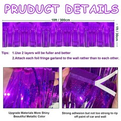 4 Pack 10 Feet Glitter Purple Parade Float Decorations for Trailer Car, Glit…
