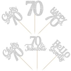 15 PCS 70th Birthday Centerpiece Sticks Silver Table Toppers Party Decor