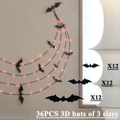 Halloween Garland with Lights 6FT 80 Orange and Warm White Fairy Lights, Ligh…