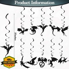 Zonon 44 Pcs Dragon Birthday Party Decorations Medieval Flying Dragon Party S…