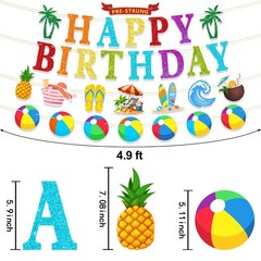 Pool Party Birthday Decorations NO DIY Pool Happy Birthday Banner
