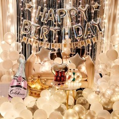 Birthday Party Decorations 58 PCS Silver White Kit for Women – Adult Theme