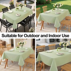 Rectangle Table Cloth, Waterproof Vinyl Tablecloth with Flannel Backing, Wipe…