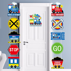 11 Pcs Train Birthday Decorations Train Party Supplies Hanging Railroad Crossing