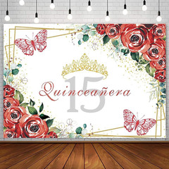 7X5Ft Quinceañera Backdrop Mis Quince 15 Anos Birthday Party Decoration Supplies