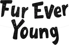 Black Glitter Furever Young Banner,No Diy,Dog/Cat Birthday Decoration Banner, Fu