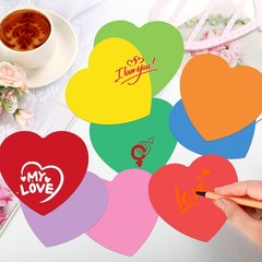 108 PCS 6 Inch Colorful Double Sided Heart Paper Cutouts 9 Colors Decor