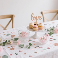 200 Pcs Rose Gold Glitter Wedding Table Confetti, Greenery Eucalyptus, Bridal…