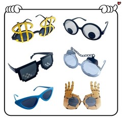 16 Pack Novelty Sunglasses for Adults – Fun Party Eyeglasses & Photo Booth Props