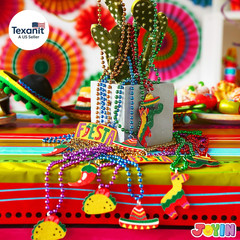 12 PCS Cinco De Mayo Fiesta Necklaces Bead- Mexican Birthday Party Favors Suppli