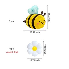 3pcs Bee Balloon 6Pcs Daisy Flower foil Balloons Bumble Bee foil Balloon for …