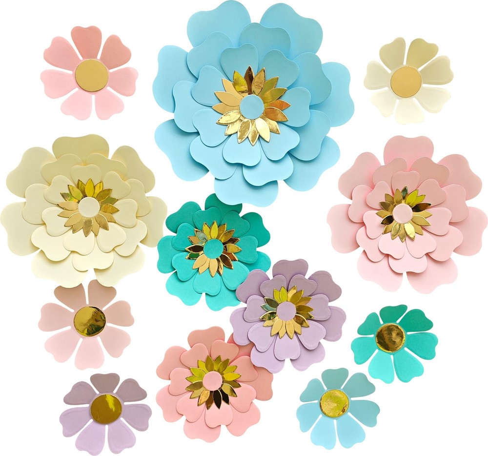 Pastel Paper Flower for Wall Decor Easter Flowers Supplies Birthday Bridal Ba…