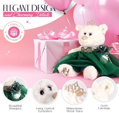 Large 20” Quinceañera Teddy Bear Centerpiece – Elegant Dress, Oversized Keeps…
