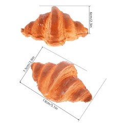 Artificial Fake Croissant Bread Model PU Realistic Mini Prop Bakery Decor