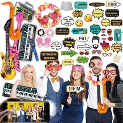 SOUL SHIFT 70 Pc Large Premium Photo Booth Props Set for All Occasions – Wedd…