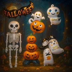 Halloween Inflatable Balloon Decoration Pumpkin Skeleton Ghost Scary Party Decor