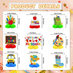 First Day of School Decor – 9 PCS Back to School Table Decorations Welcome Back