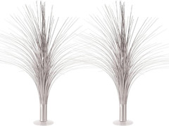 2-Pack Metallic Spray Centerpiece, Shimmering Silver Decoration for New Years, A