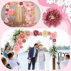 18 Pcs Mexican Fiesta Tissue Paper Flower 12 Inch 6 Inch Colorful Paper Flowers