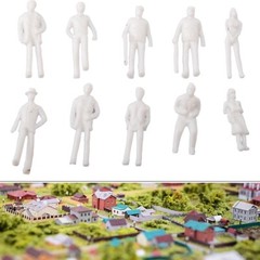 100pcs 1:75 Scale Plastic Model Railway Miniature White Figures Unpainted