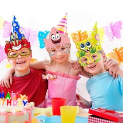 12 Pcs SpongeBob Party Decoration SpongeBob Birthday Supplies Hat Glasses Set