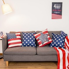 Modern Patriotic Pillow Covers – Stars & Stripes Design