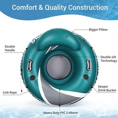 Pool Float Adult, River Tubes for Floating Heavy Duty, River Floats with Mesh Bo