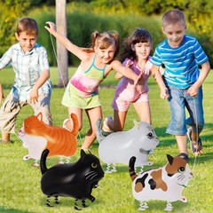 8 Pcs Walking Cat Balloons,Cat Balloons for Kids,Walking Animal Foil Mylar Ba…
