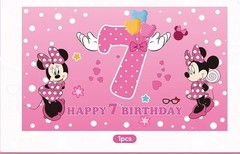 Minnie Mouse 7th Birthday Party Banner Backdrop Decoration 3×5 Ft