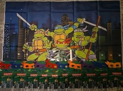 Ninja Turtles Party Set w 3x5FT Backdrop, Party Decor, and Accessories for 10