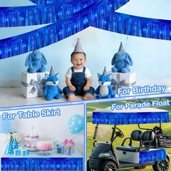 4 Pack Each 10Ft Foil Fringe Garland Parade Floats for Trailer Car, Glitter B…