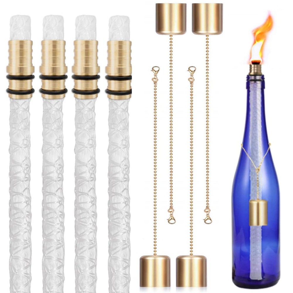 Wine Bottle Torch Kit, Long Life Torch Wicks for Tiki Torch with Brass Torch …