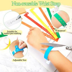 Henoyso 300 Pcs Plastic Wristbands for Events Vinyl Plastic Bracelet Wristban…
