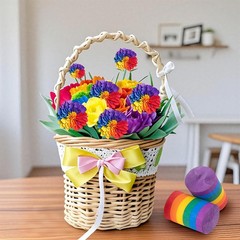 6 Rolls Rainbow Crepe Paper Streamers 197ft Colorful Party Decorations