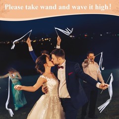 Reallnaive 103 Pcs Wedding Ribbon Stick Wand with Metal Buckets and Acrylic S…