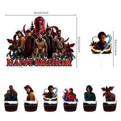 Stranger Things Cake Topper Birthday Decorations 25pc TV Show Party Supplies