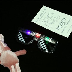 Light Up Pixel Glasses LED Party Sunglasses for Kids Assorted Color with On-Off