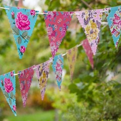 Vintage Floral Paper Bunting 13ft – Tea Party Decorations, Birthday & Baby Showe