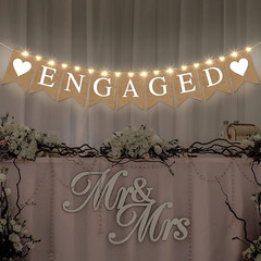Engagement Party Decorations Engaged Banner LED Fairy Lights Decor Super Sale
