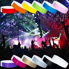 1200 Pcs Plastic Paper Wristbands for Events Neon Color Wrist Bands Concert I…