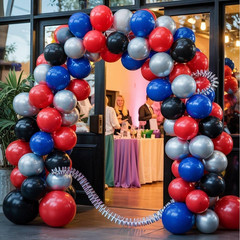 Red Blue Black Balloon Arch Kit, Blue Black Balloons Garland with 22 Inch Star