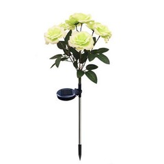 Elegant Solar Rose Lights for Garden 7 Head Bundle LED Ground Inserted Decor