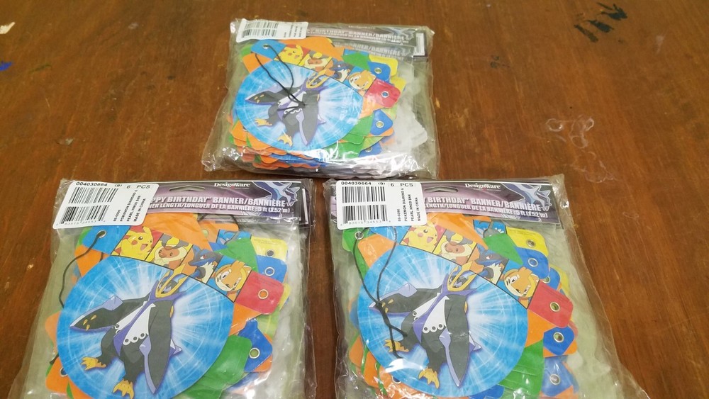 Pokemon Diamond Pearl Birthday Banner 18 Packs 5 Feet Long Each