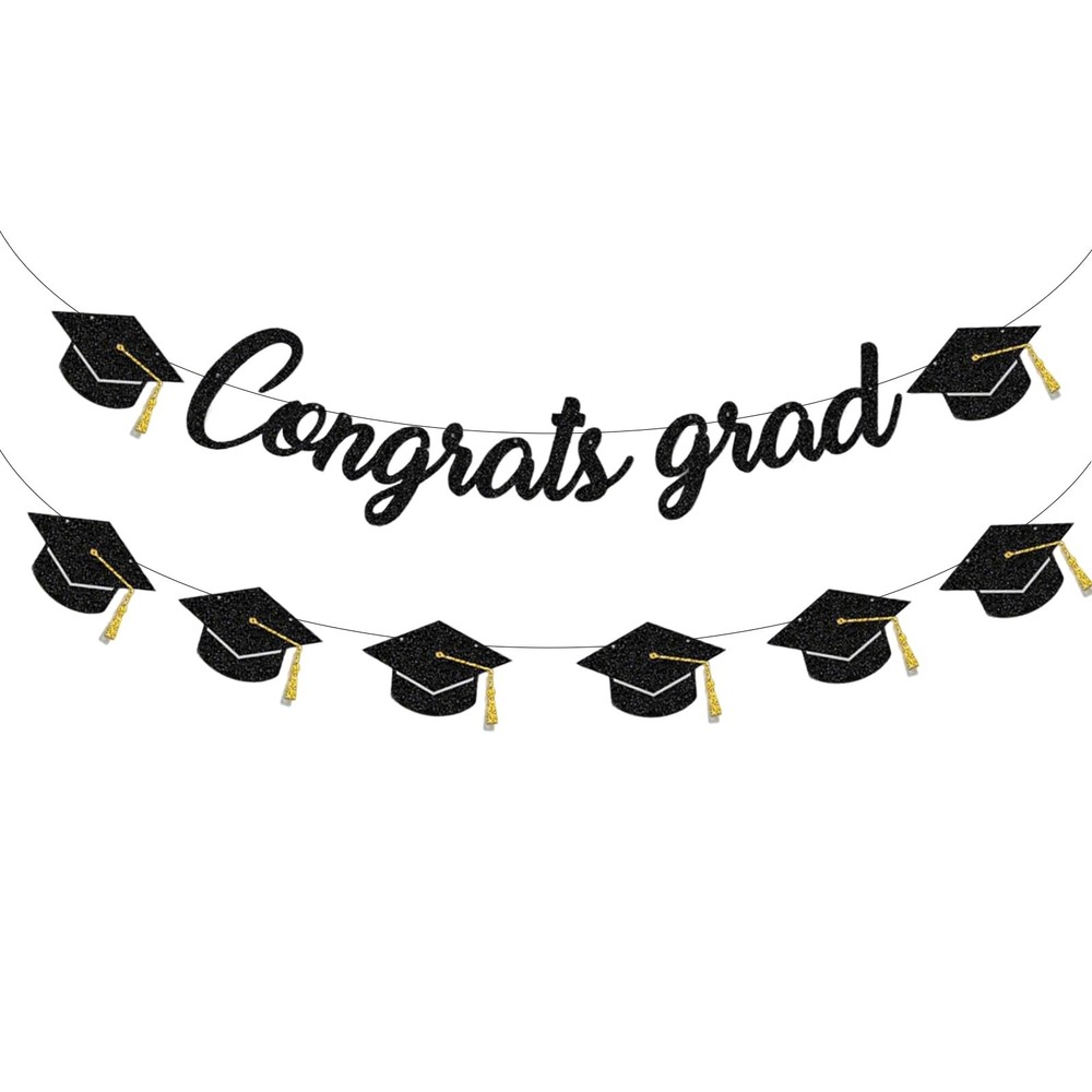 Congrats Grad Banner – Graduation Decorations Class of 2026 Party Supplies – …