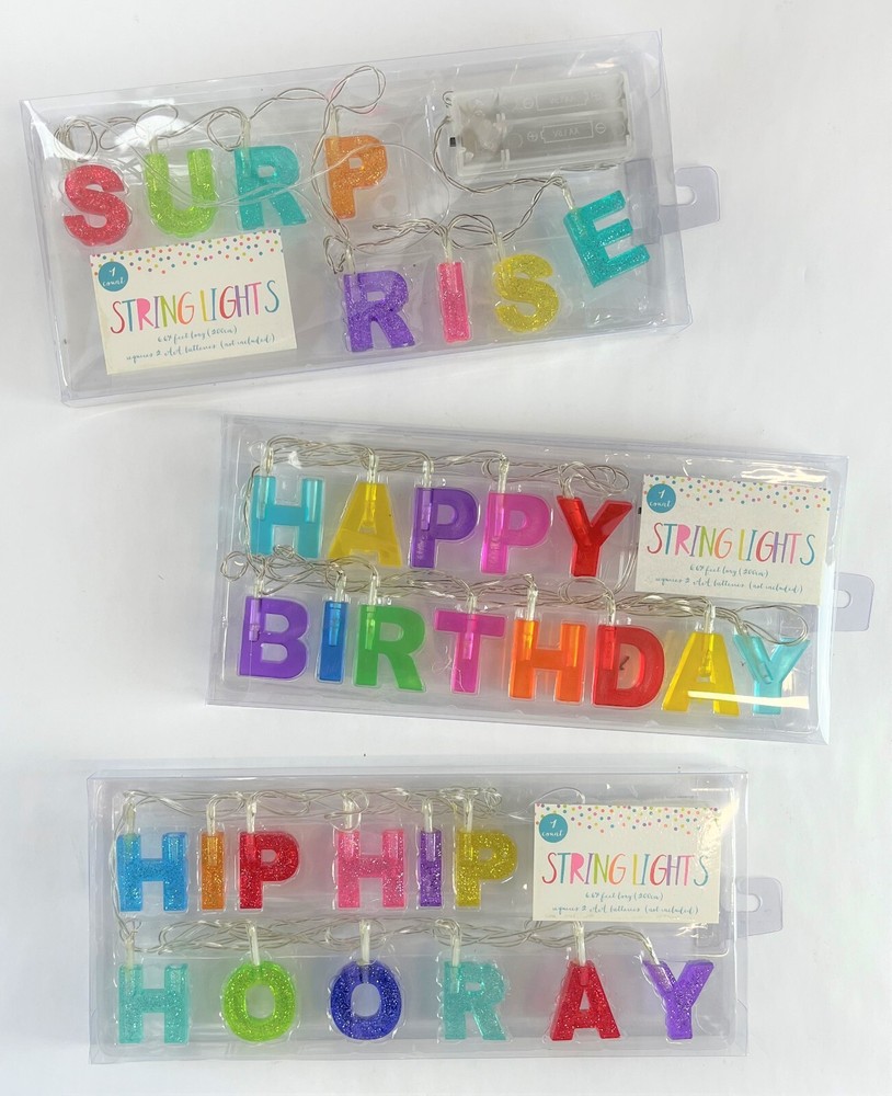 3 Piece String Light Set 6.6ft Each for Special Occasions & Birthday Parties New